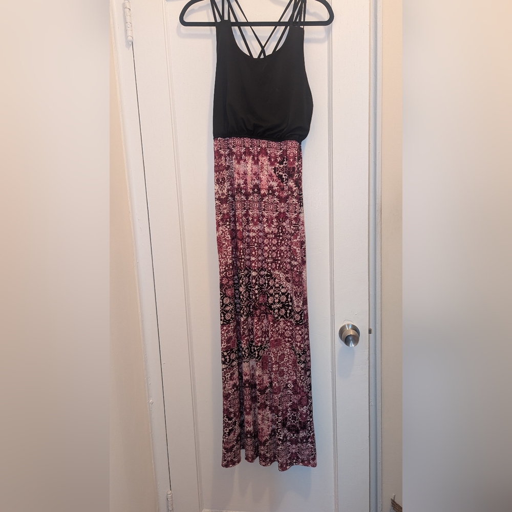 Black and Pink Maxi Sundress
